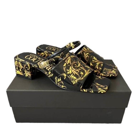 Versace High Heels Gold Black IT35 W35 Women Heels - Picture 1 of 5